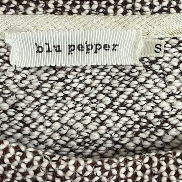 Women’s Blu Pepper Layered Knit Sweater With Linen Plaid Bottom Size Small - Picture 4 of 11